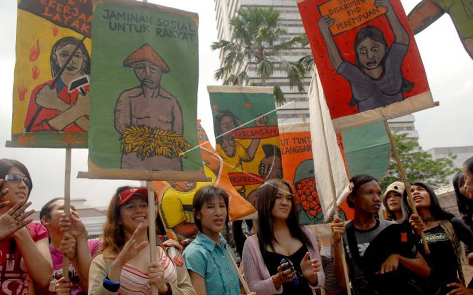 LGBT people commemorate Human Rights Day in Jakarta (Antara)
