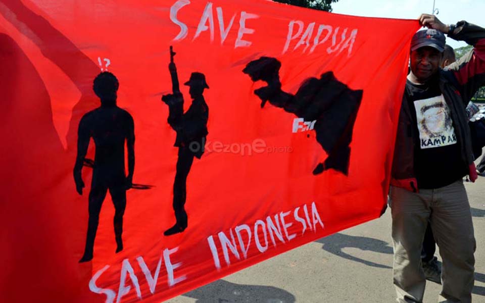 Protest against foreign involvement in West Papua (Okezone)