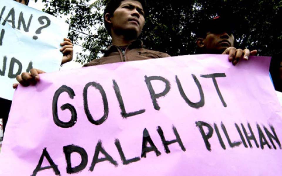 Placard reads 'Golput is my Choice' (Tempo)