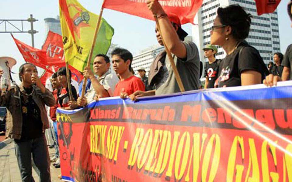 Workers Challenge Alliance (ABM) rally in Jakarta (PM)