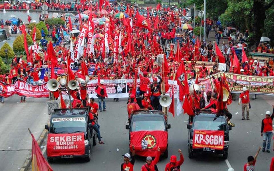 Sekber Buruh and Alternative Political Committee rally in Jakarta (KPA)