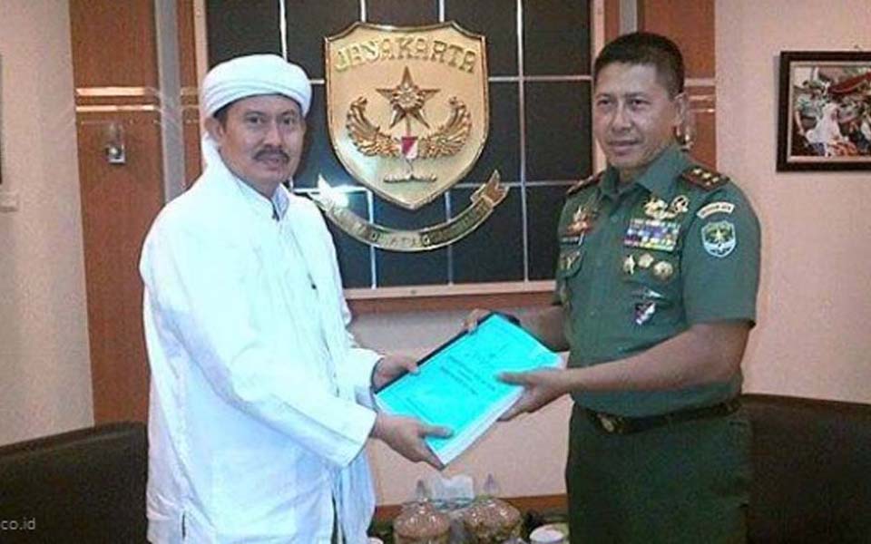 FPI delegation meets with Jakarta military commander Agus Sutomo in Jakarta - August 10, 2015 (Peka news)