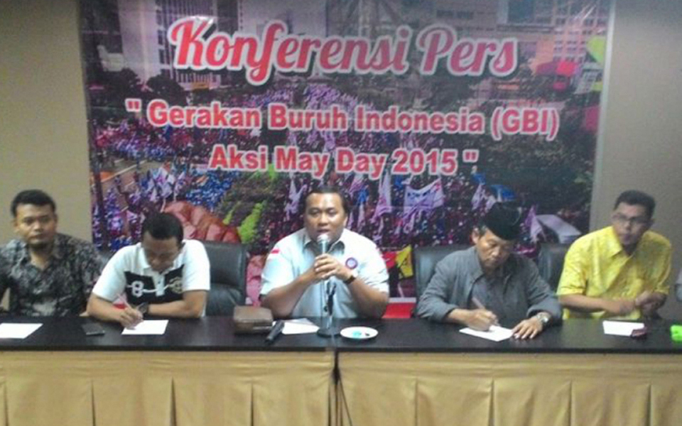 Indonesian Labour Movement (GBI) holds May Day press conference - May 1, 2015 (bumirakyat)