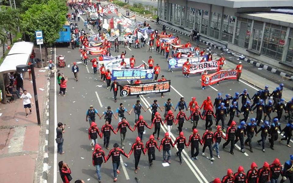 PPRI workers commemorate May Day in Jakarta - May 1, 2015 (ppriportal)