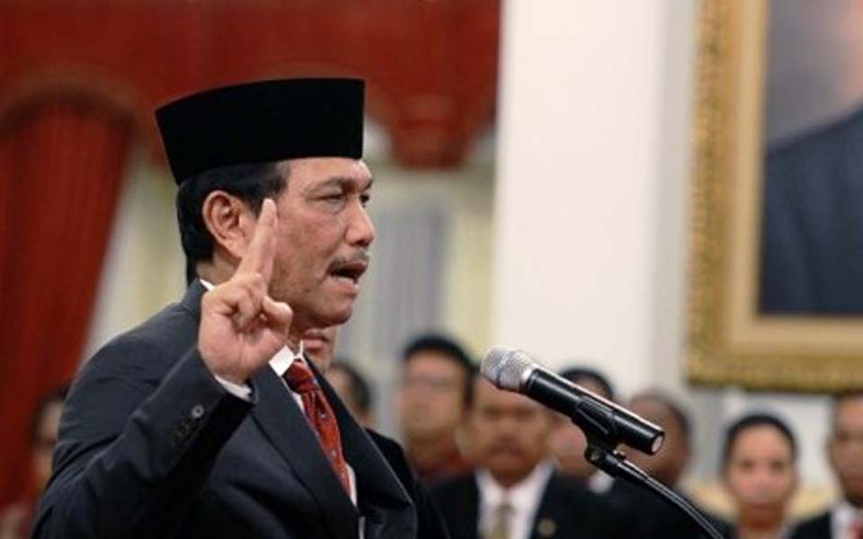 Newly appointed security minister retired General Luhut Binsar Panjaitan - Undated