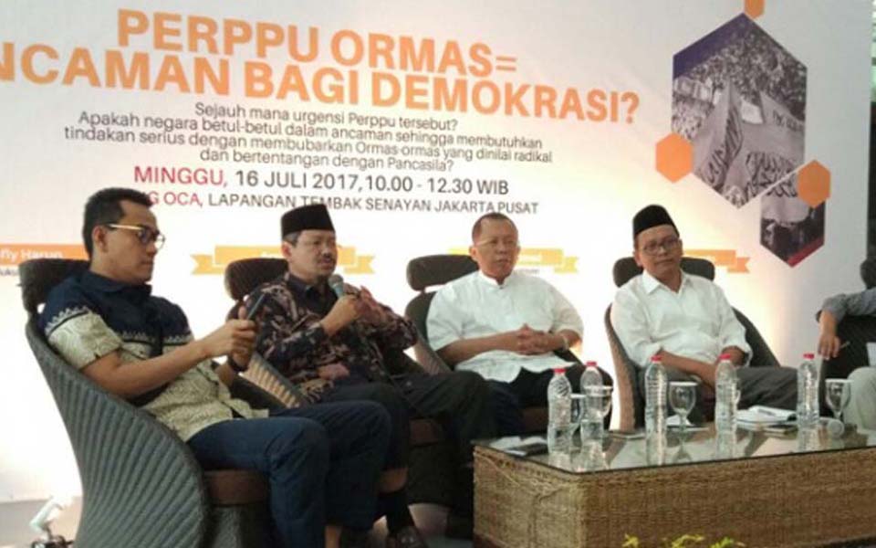 Public discussion on Perppu Ormas in Jakarta - July 16, 2017 (Tempo)