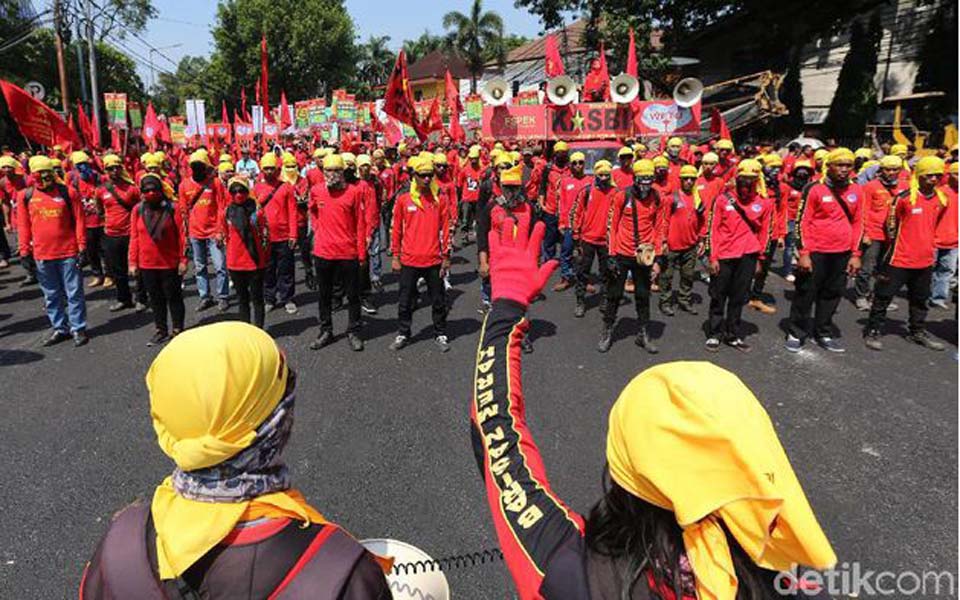 Indonesian Trade Union Congress Alliance rally in Jakarta (Detik)