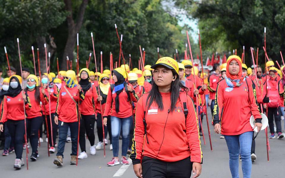 KASBI workers rally on IWD in Jakarta - March 8, 2018 (Rukhiyatul Umami)