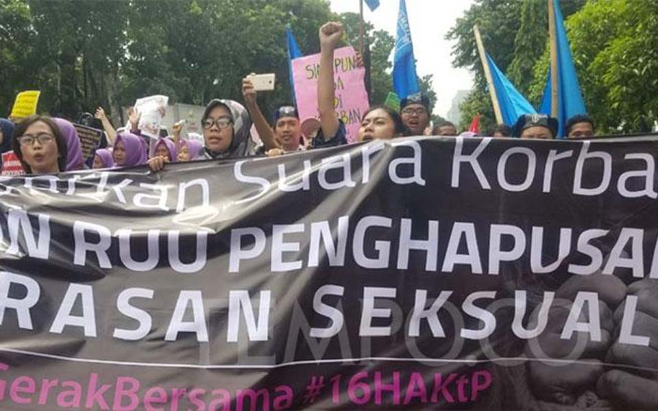 March calling for DPR to ratify sexual violence bill – December 8, 2018 (Tempo)