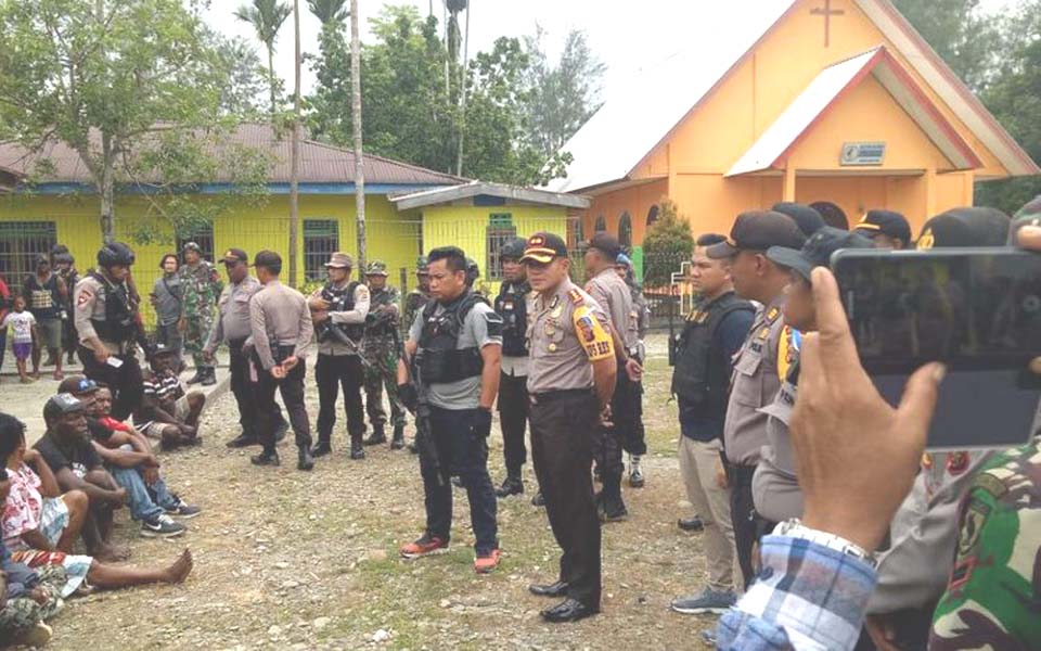 Police takeover of KNPB offices in Mimika – December 31, 2018 (Istimewa)