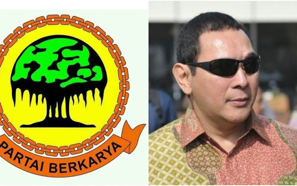 Tommy Suharto seen next to Working Party symbol (Pepnews)