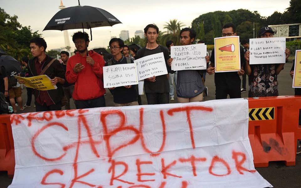 Defend Literacy Coalition rally at State Palace in Jakarta – March 28, 2019 (Tirto)