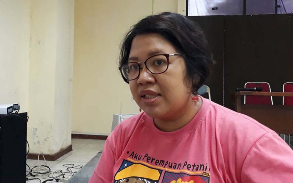 Dinda Nur Annisa Yura speaking at press conference in Jakarta – August 15, 2019 (Kompas)