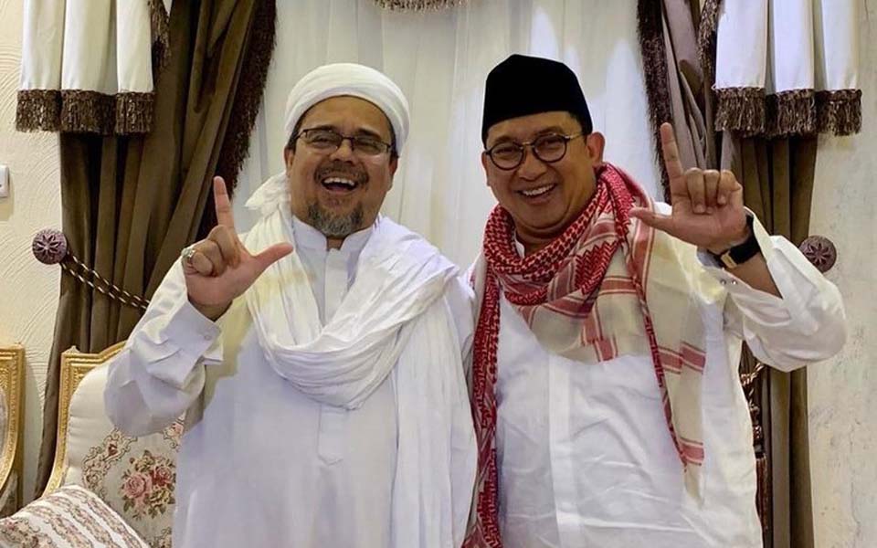 Fadli Zon and Rizieq Shihab in Mecca – March 10, 2019 (Twitter Fadli Zon)