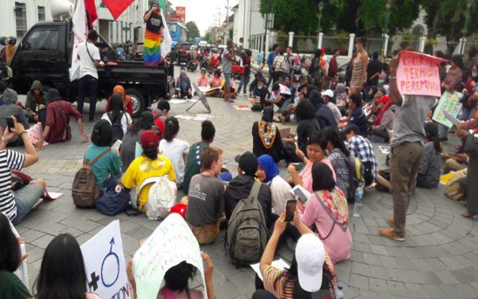 IWD rally in front of Central Post Office in Yogya – March 8, 2019 (Antara)