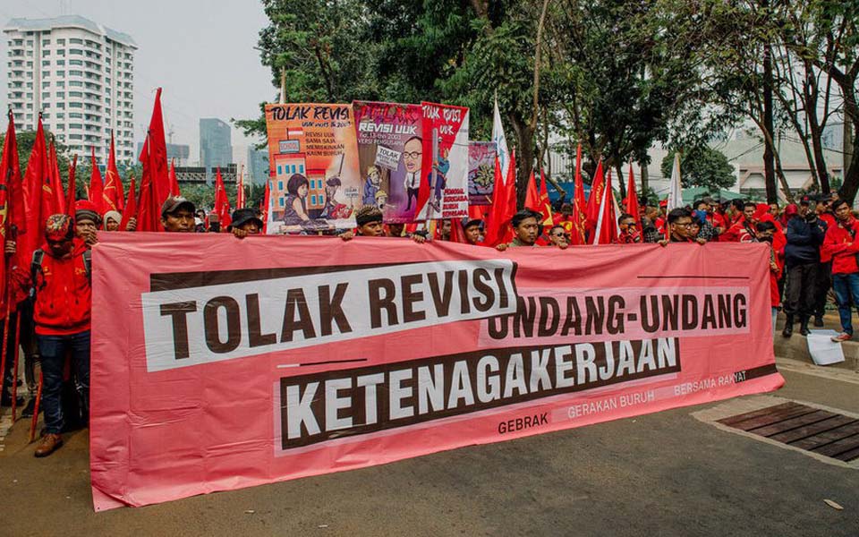 Labour rally in Jakarta against labour law revisions – August 16, 2019 (Tirto)