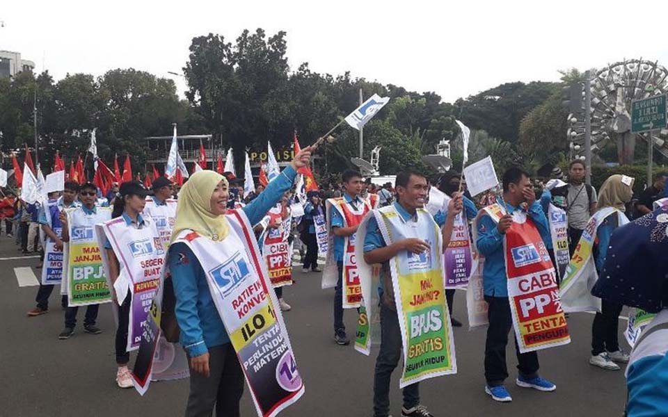 May Day protest at Horse Statue in Central Jakarta – May 1, 2019 (Kompas)
