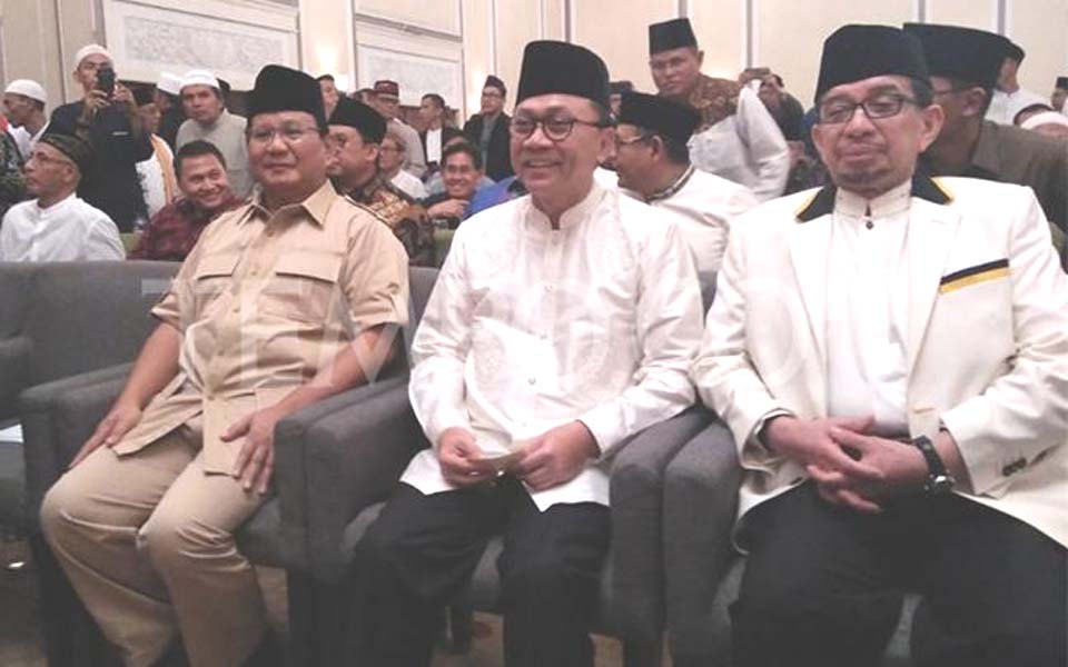Prabowo and coalition party leaders attend GNPF event – July 27, 2018 (Tempo)