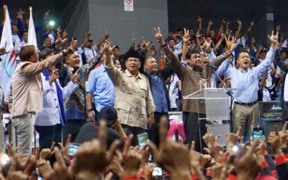 Prabowo gives greetings at FSPMI anniversary – February 6, 2019 (Tribune)