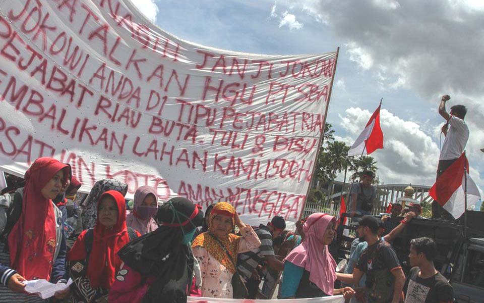 Protest against land appropriation in Riau (Antara)