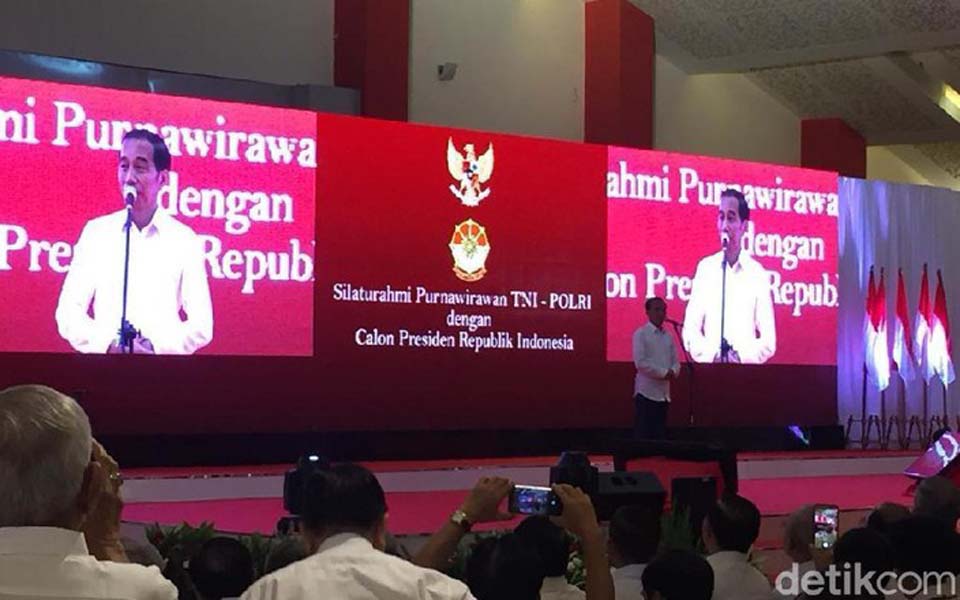 Retired TNI-Polri officers declare support for Widodo – February 10, 2019 (Detik)