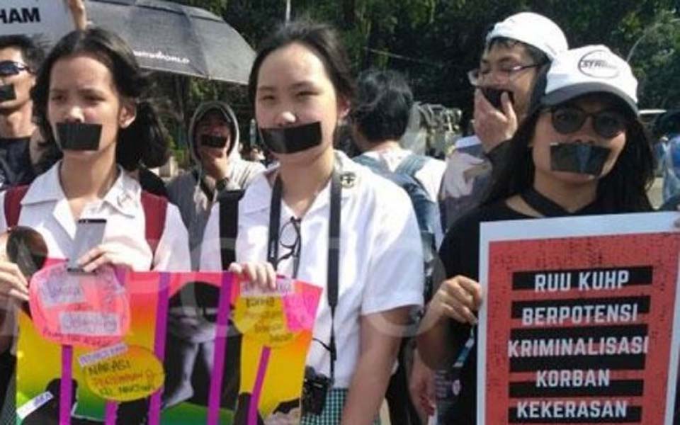 RKUHP National Reform Alliance protest in Jakarta – March 10, 2018 (Tempo)