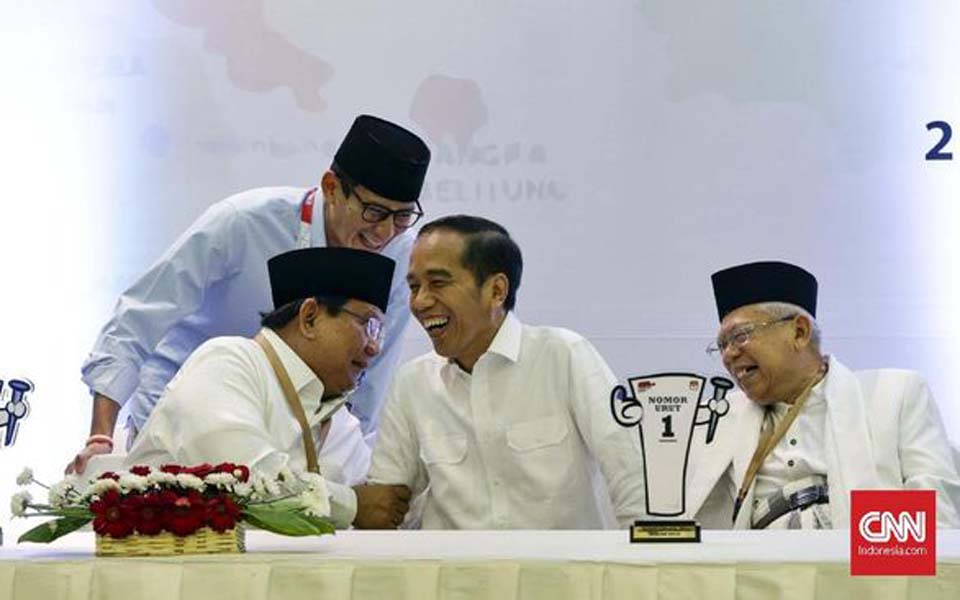 Sandiaga Uno, Prabowo Subianto, Joko Widodo and Ma’ruf Amin (CNN)