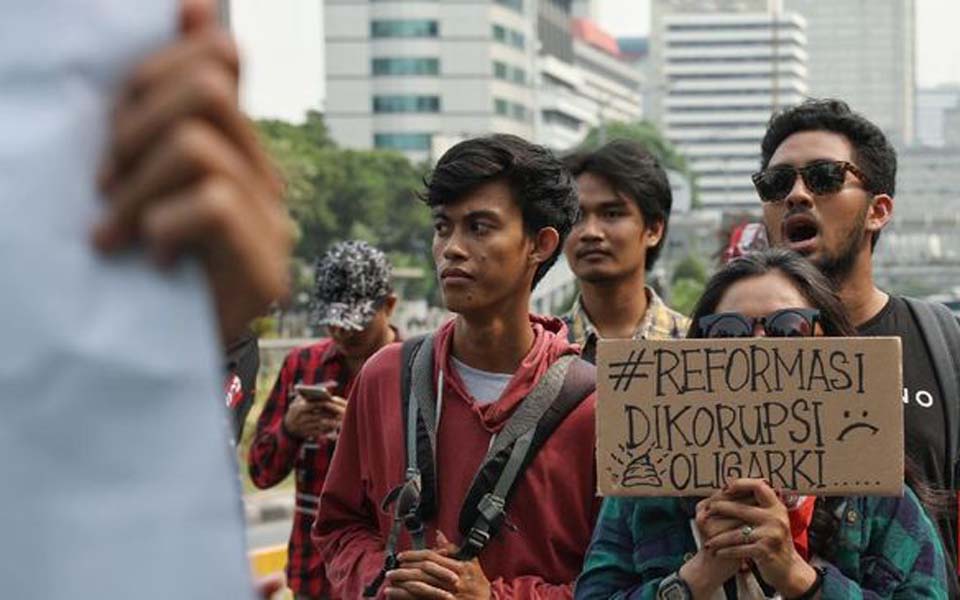 Student protest at Horse Statue in Jakarta – October 28, 2019 (CNN)