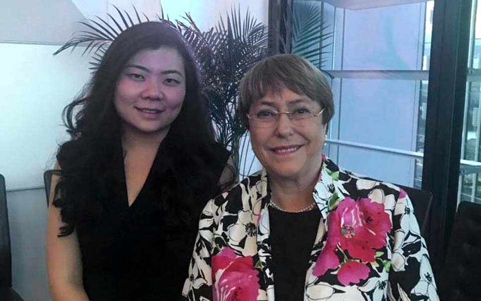 Veronica Koman and Michelle Bachelet in Sydney – October 8, 2019 (Facebook)