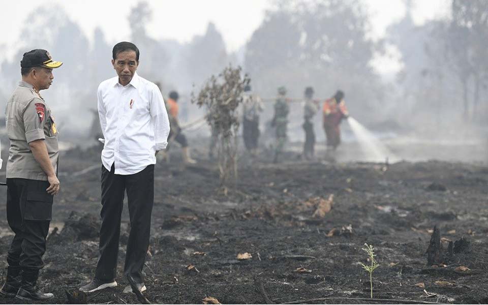 Widodo and police chief Tito Karnavian inspect fires in Riau – September 17, 2019 (ANI)