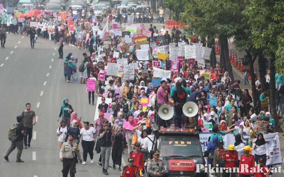 International Women's Day march in Jakarta (Pikiran Rakyat)