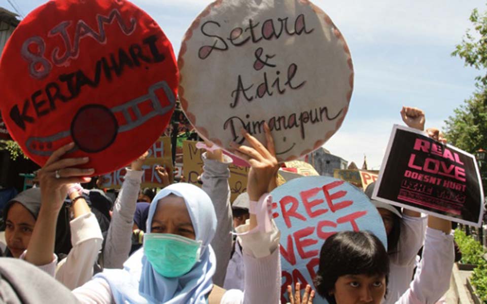 International Women's Day rally in Semarang (Tempo)