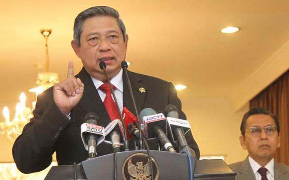 President Susilo Bambang Yudhoyono gives press conference (Kompas)