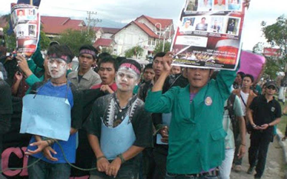 Protest calling for release of political prisoners in Aceh (jufrizal)