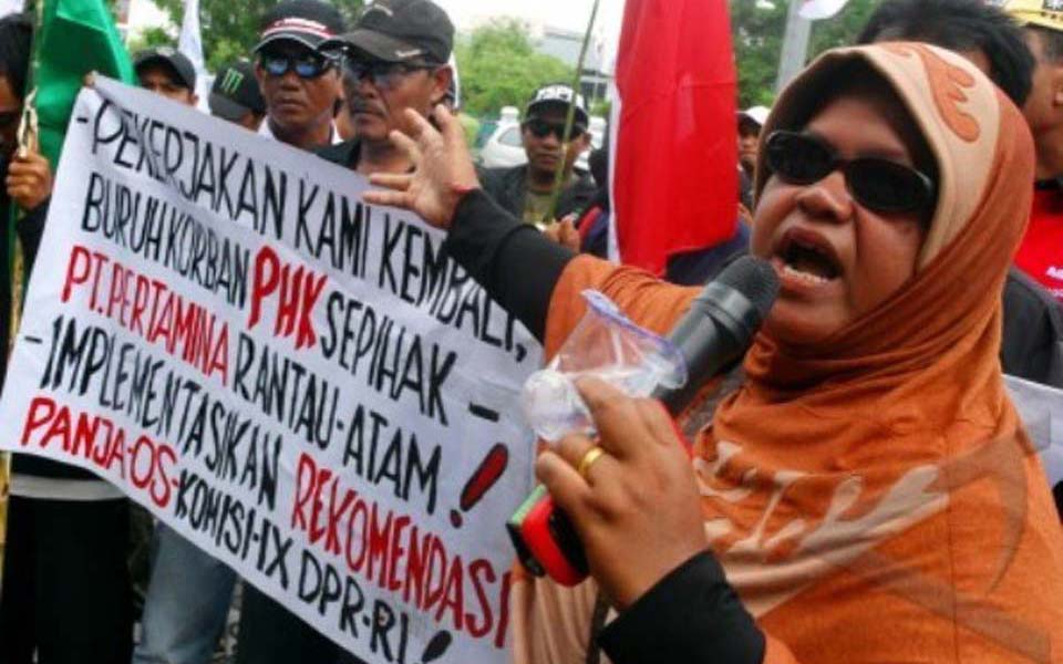 All Indonesia Workers Union protest in Aceh (Antara)