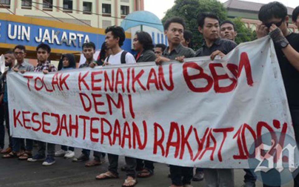 Protest against fuel price hikes in Jakarta (Skala News)