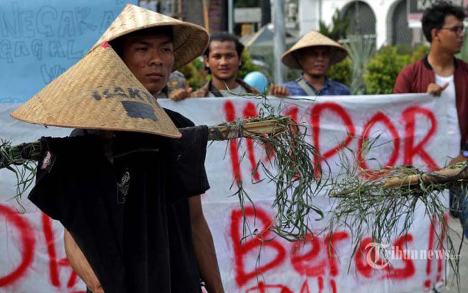 Farmers protest against rice imports (Tribune)
