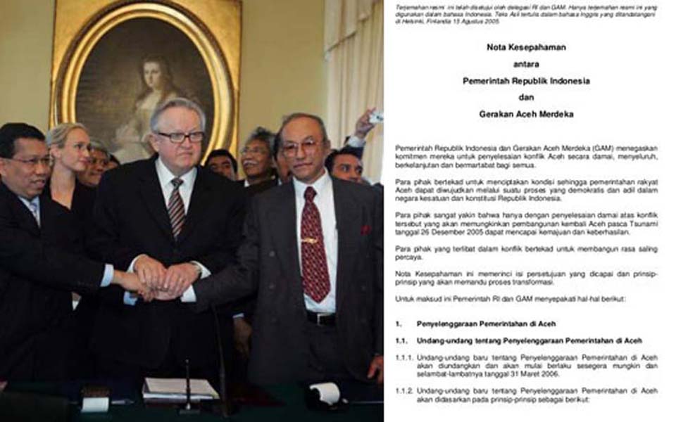 Signing of MoU between GAM and Jakarta in Helsinki (pewarisnusantara)