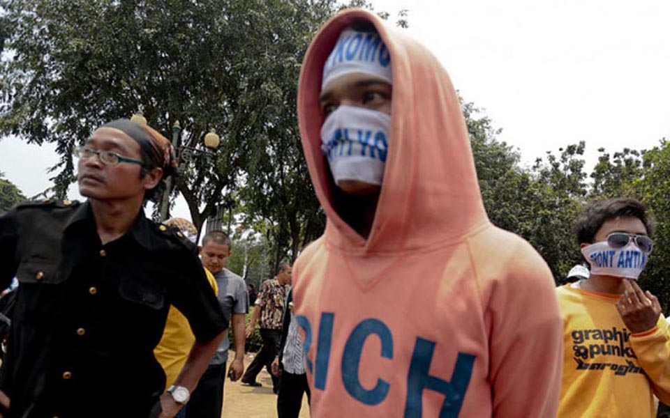 Anti-Communist Front (FAKI) protest at State Palace in Jakarta (Viva)