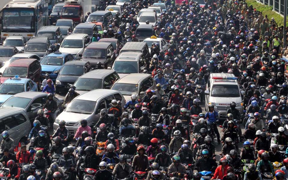 Congestion on M.H. Thamrin in Central Jakarta (infonawacita)