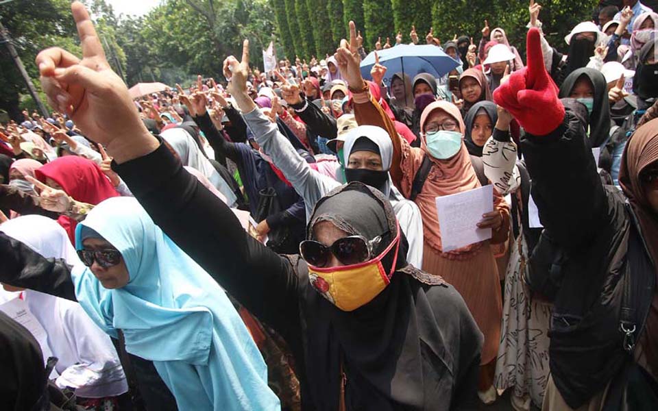 Protest outside Burmese Embassy in Jakarta (Liputan 6)