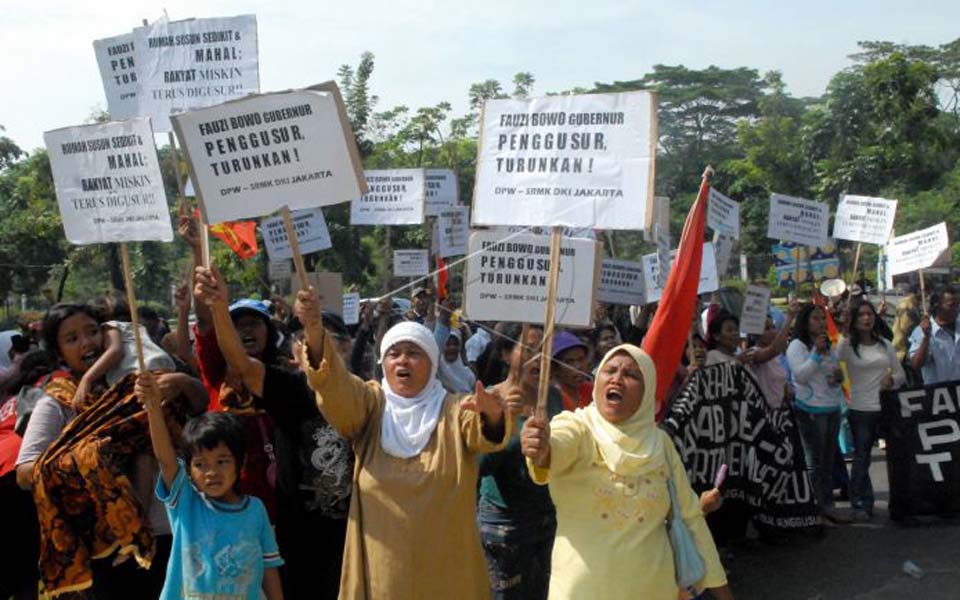 Urban Poor protest rally in Jakarta (Antara)