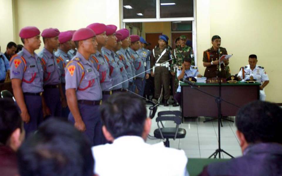 13 Marines stand trial at Surabaya Military Court (Antara)