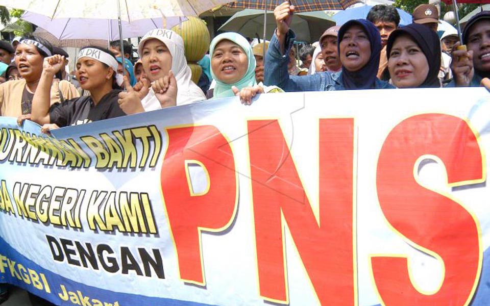 FKGBI teachers protest in Jakarta (Antara)