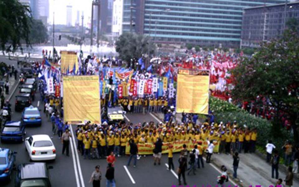 ABM and People's Struggle Front rally on May Day in Jakarta (FPR Satu Mei)