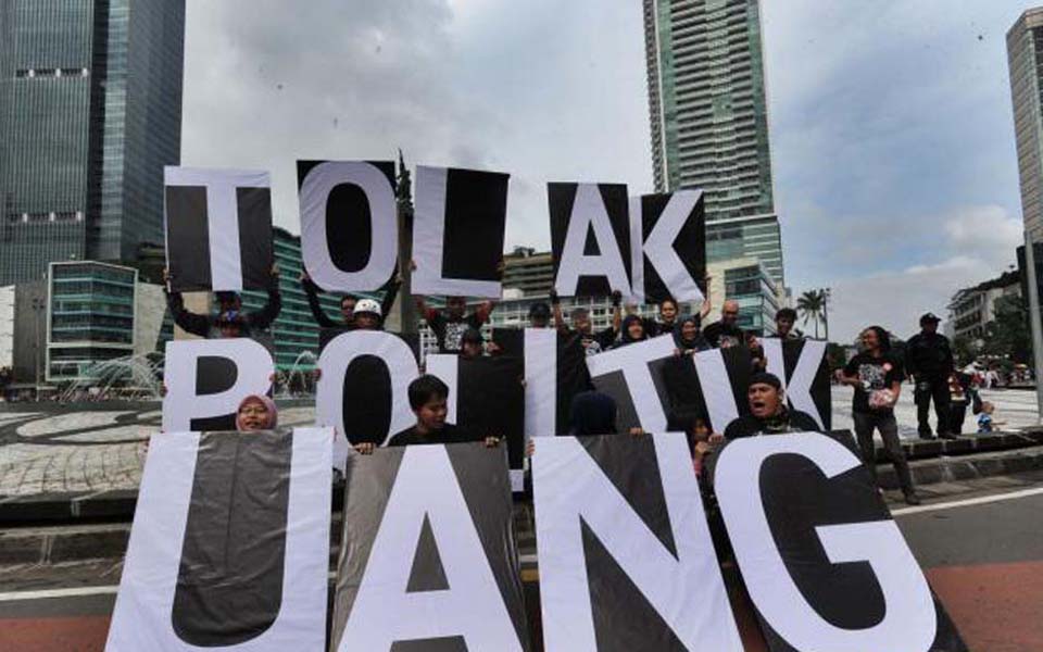 Protest against money politics in Jakarta (Merdeka)