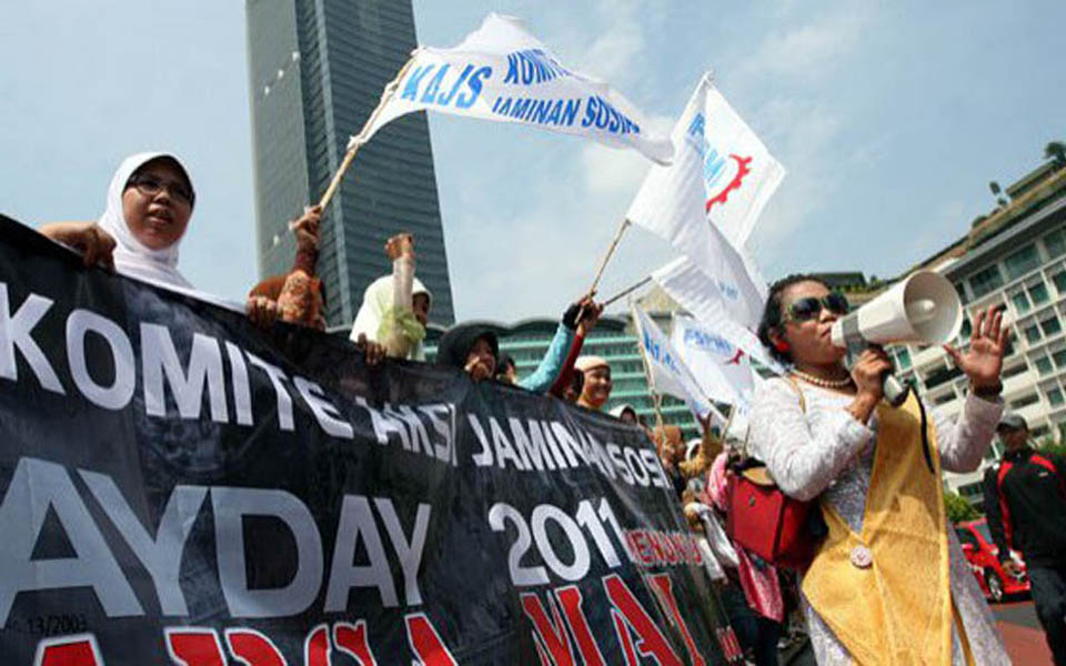 May Day rally at Hotel Indonesia traffic circle in Jakarta - May 1, 2011 (Tribune)