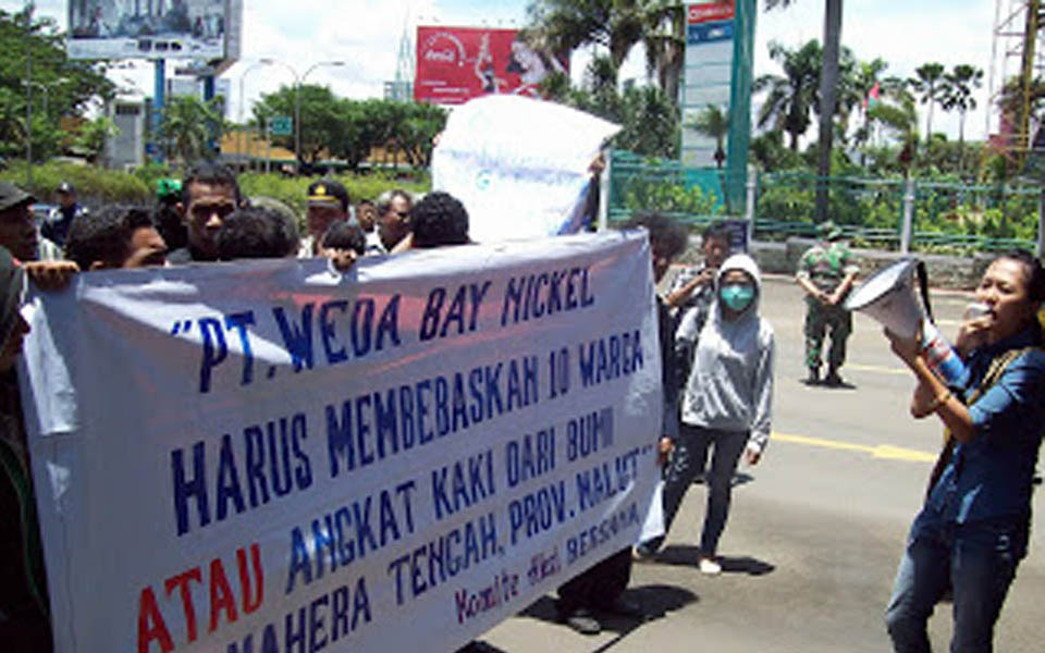 Students from Pembebasan protest against Weda Bay Nickel in Yogyakarta (Pembebasan)