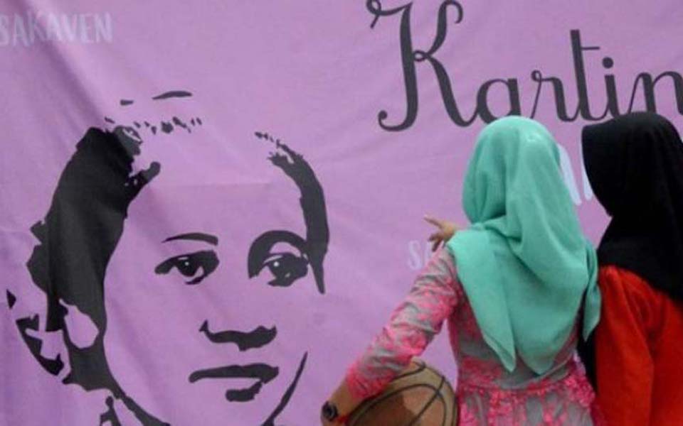 Banner with image of Indonesian feminist icon Kartini (Pojok Satu)