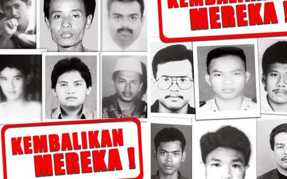 Pictures of missing activists abducted in 1998 (ELSAM)